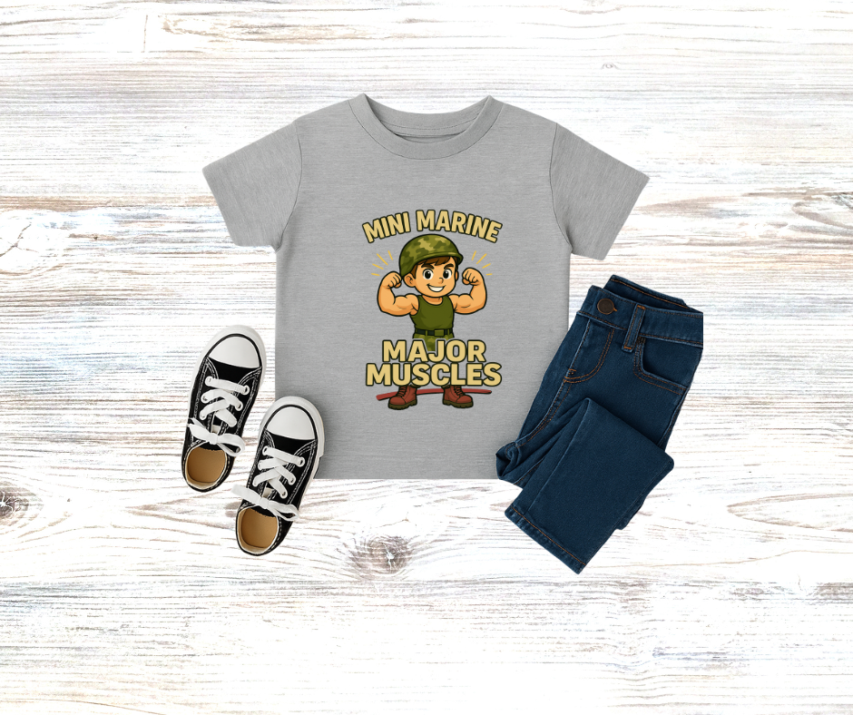 Boys Toddler Mini Marine Major Muscles T-Shirt