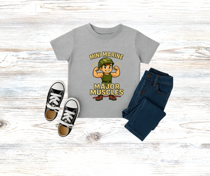 Boys Toddler Mini Marine Major Muscles T-Shirt
