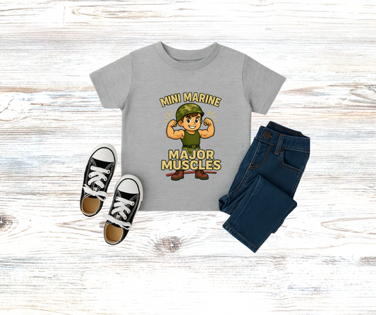 Boys Toddler Mini Marine Major Muscles T-Shirt
