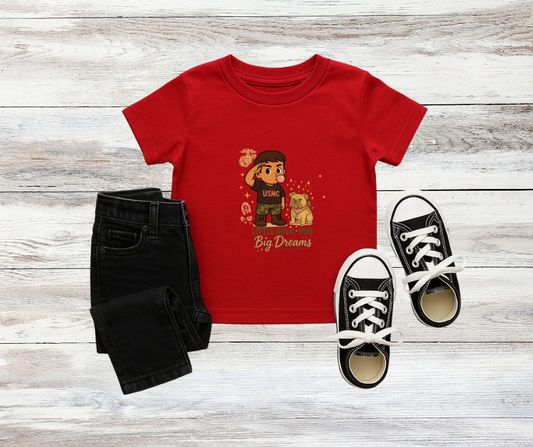 Boys Toddler Little Devil Dog Big Dreams T-Shirt