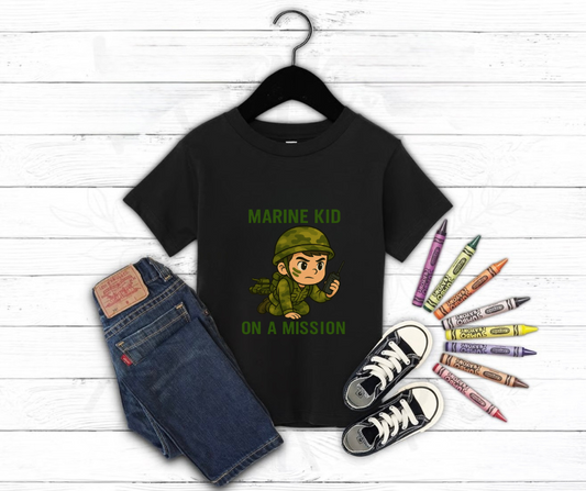 Boys Toddler Marine Kid On Mission T-Shirt