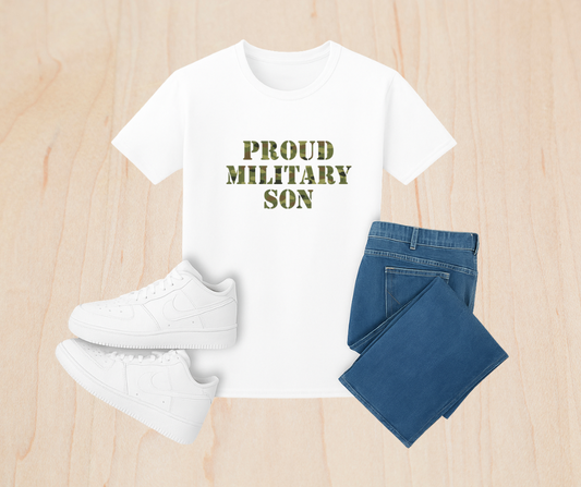 Boys Youth Proud Military Son T-Shirt